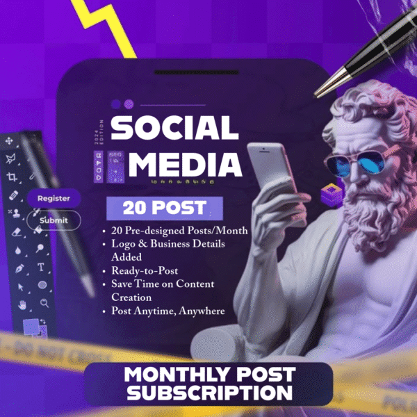 Social Media Monthly Post Pack (20 Themed Posts)